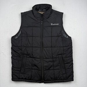 Ariat Vest Mens XL Black Quilted Fleece Lined Insulated Puffer Outdoor